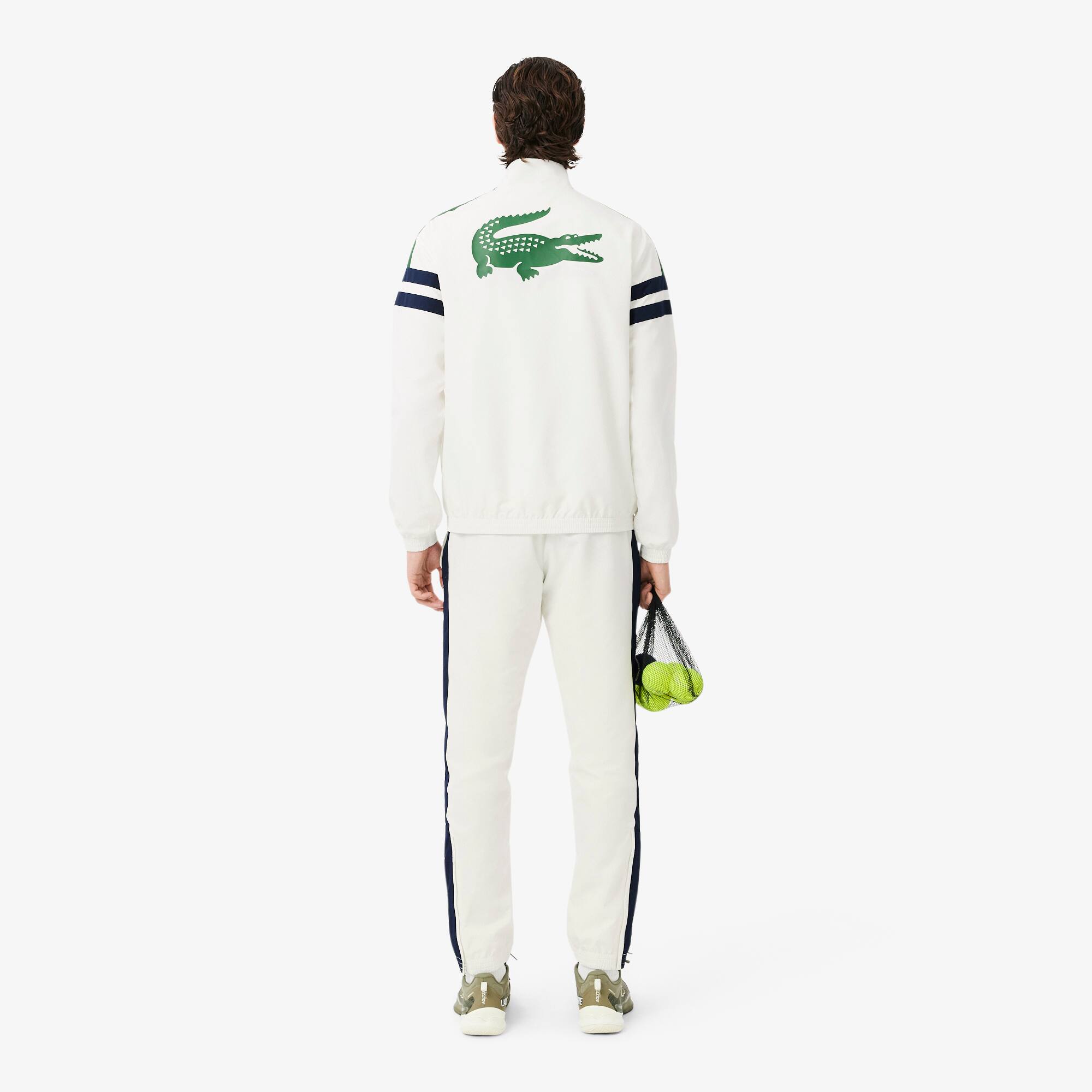 Thumbnail - Lacoste Tennis-Trainingsanzug mit Print - Weiß / Navy Blau / Grün Size M