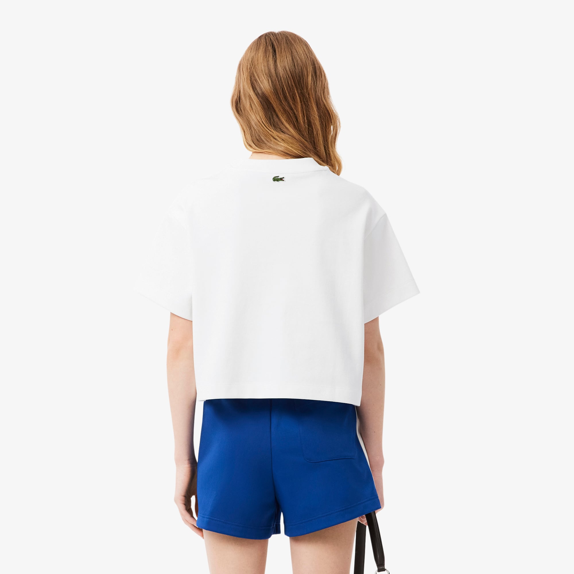 Thumbnail - Lacoste Übergroßes T-Shirt aus schwerem Jersey mit Stickerei - Weiß Size 46