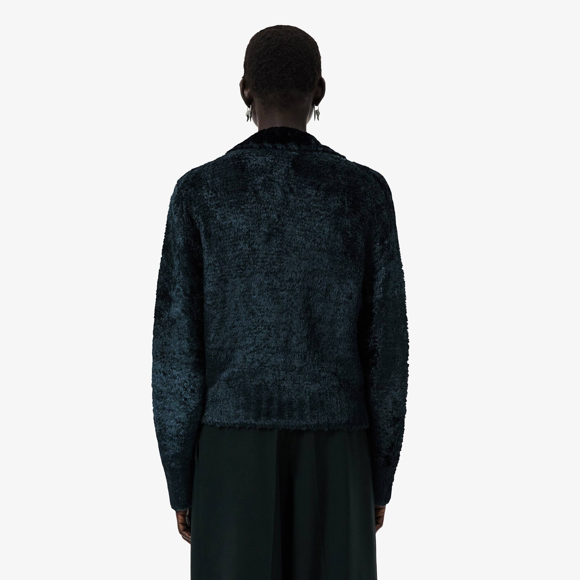 Thumbnail - Lacoste Pullover Runway aus Samt mit Polokragen - Vert Fonce Size S