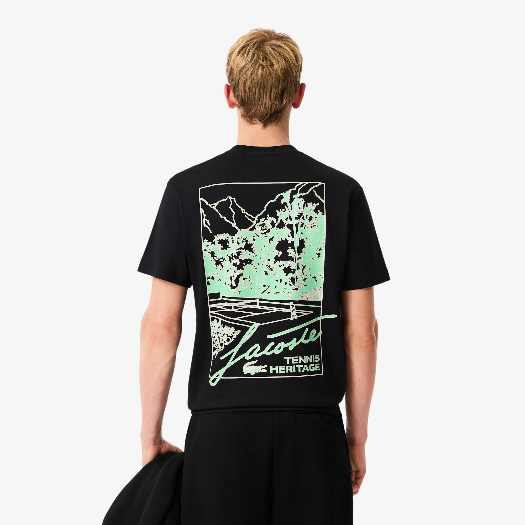 Thumbnail - Lacoste T-Shirt aus Jersey mit Print - Schwarz Size L