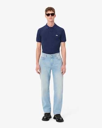 5 Taschen Indigo-Jeans im geraden Schnitt