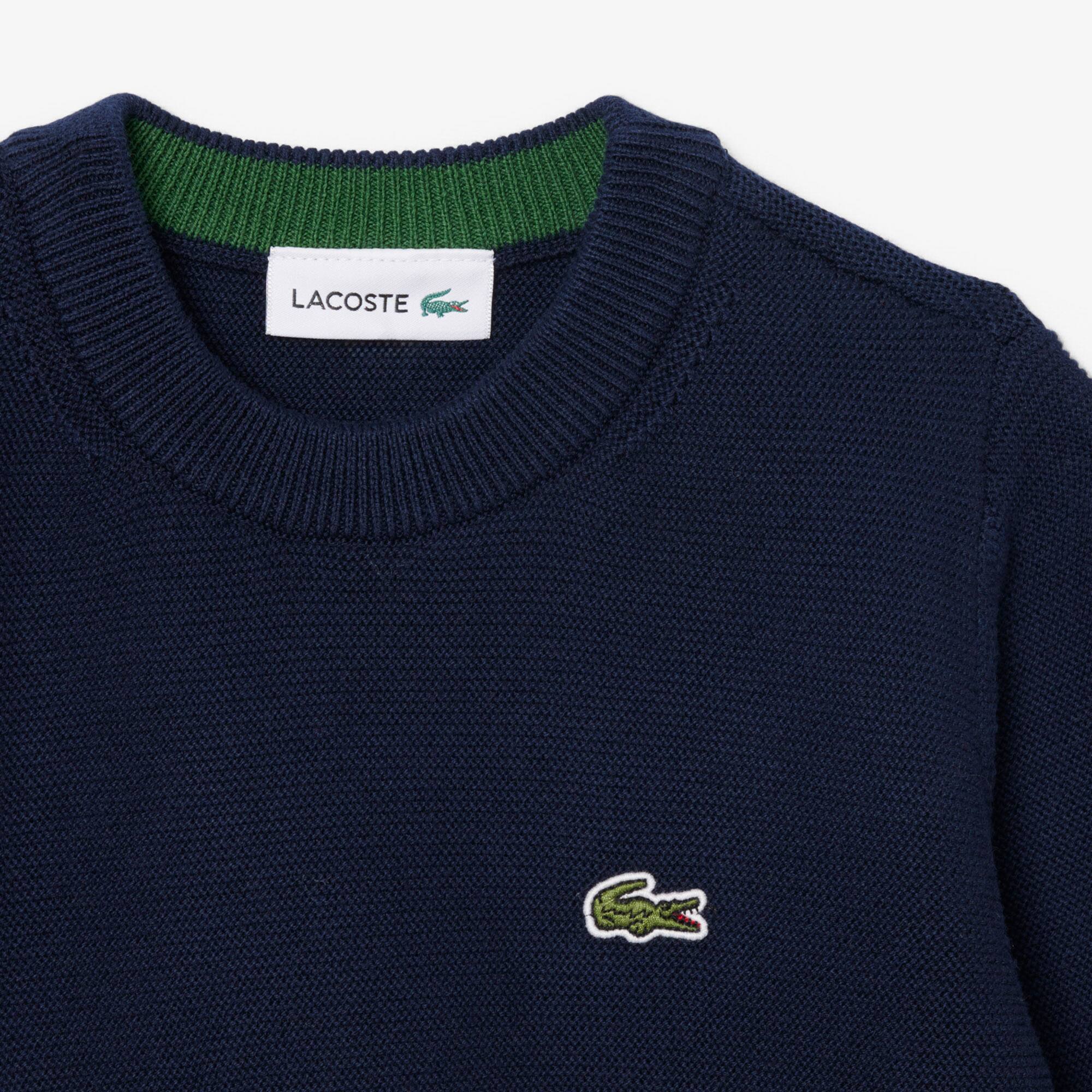 Thumbnail - Lacoste Unisex Pullover aus Baumwolle mit Rundhalsausschnitt - Navy Blau Size 2 - 2A