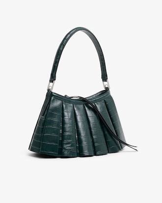 Kleine Tasche Runway Lenglen aus Leder mit Krokodileffekt