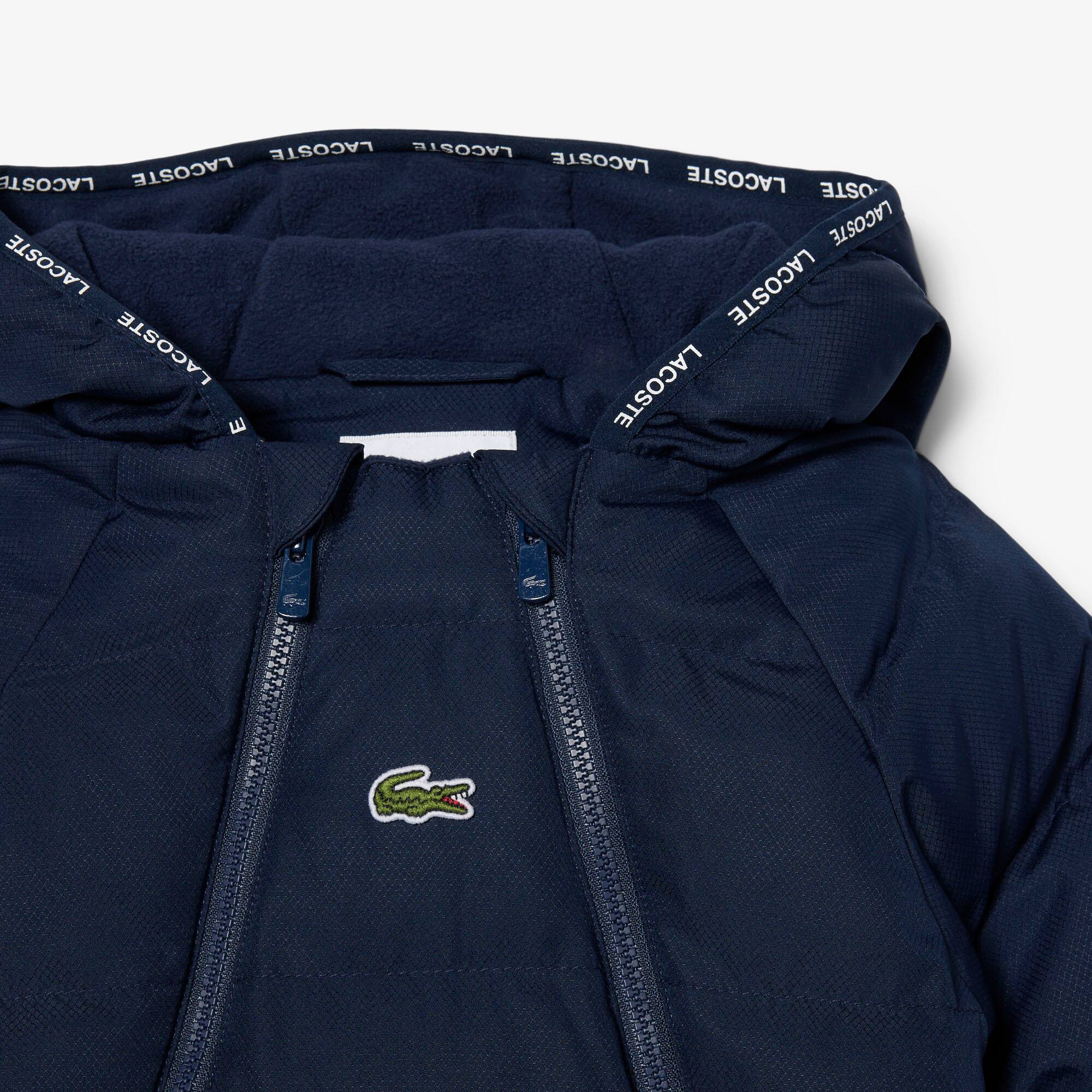 Thumbnail - Lacoste Babyoverall aus Taft mit Kapuze - Navy Blau Size 6 - 18M