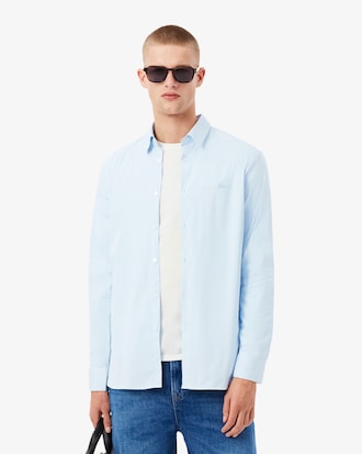 Slim Fit-Hemd aus gestreifter Stretch-Popeline