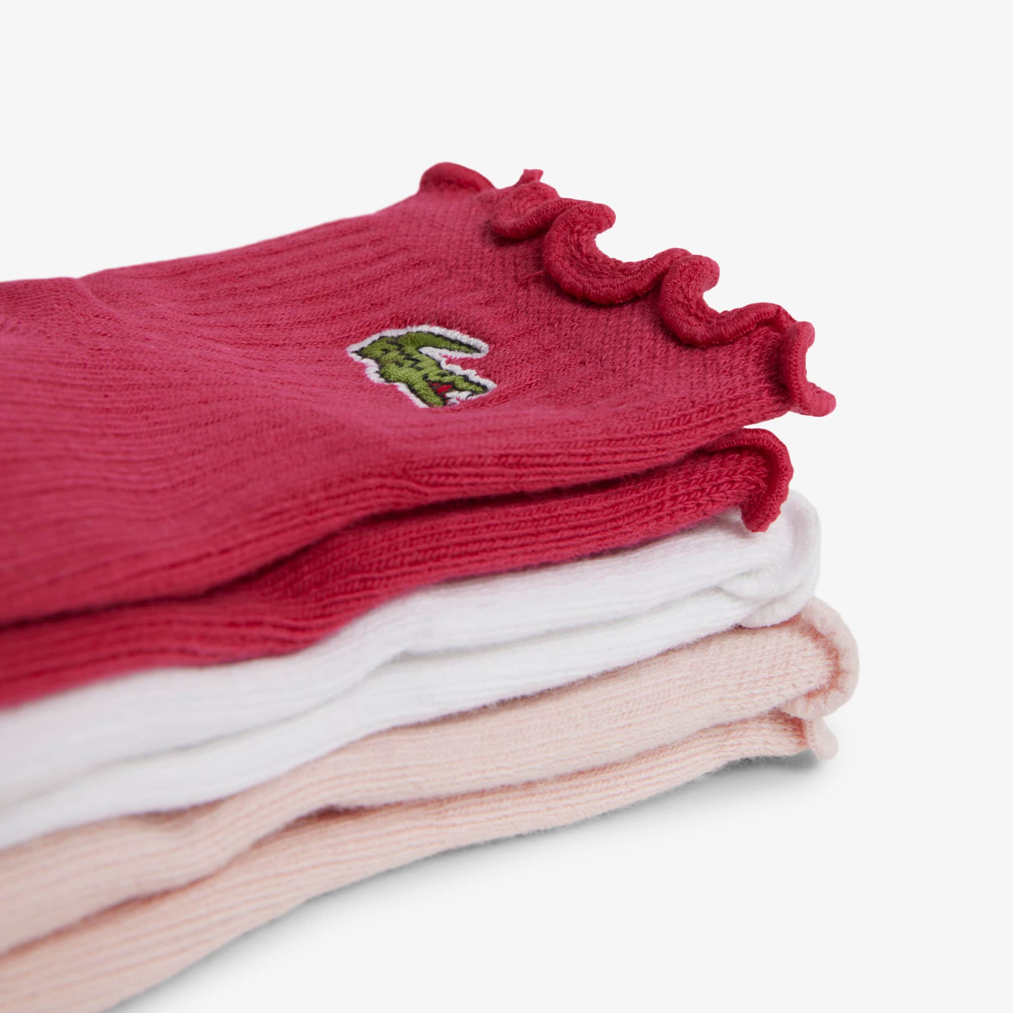 Thumbnail - Lacoste 3er-Pack Baumwollsocken - Weiß / Hellrosa / Rosa Size 5 - 27-35
