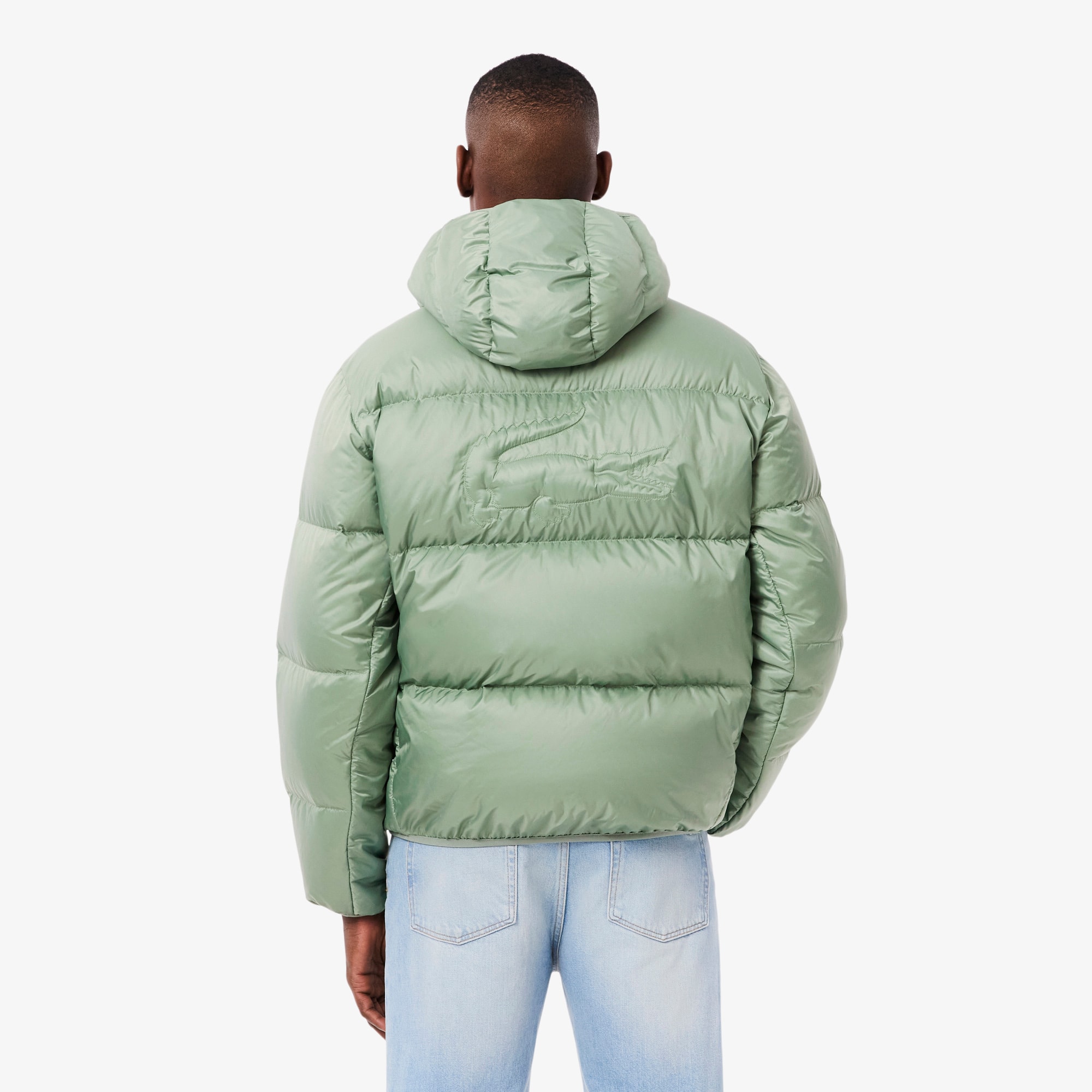 Thumbnail - Lacoste Kure, wasserabweisende Pufferjacke mit Kapuze - Grün Size 48 - S-M