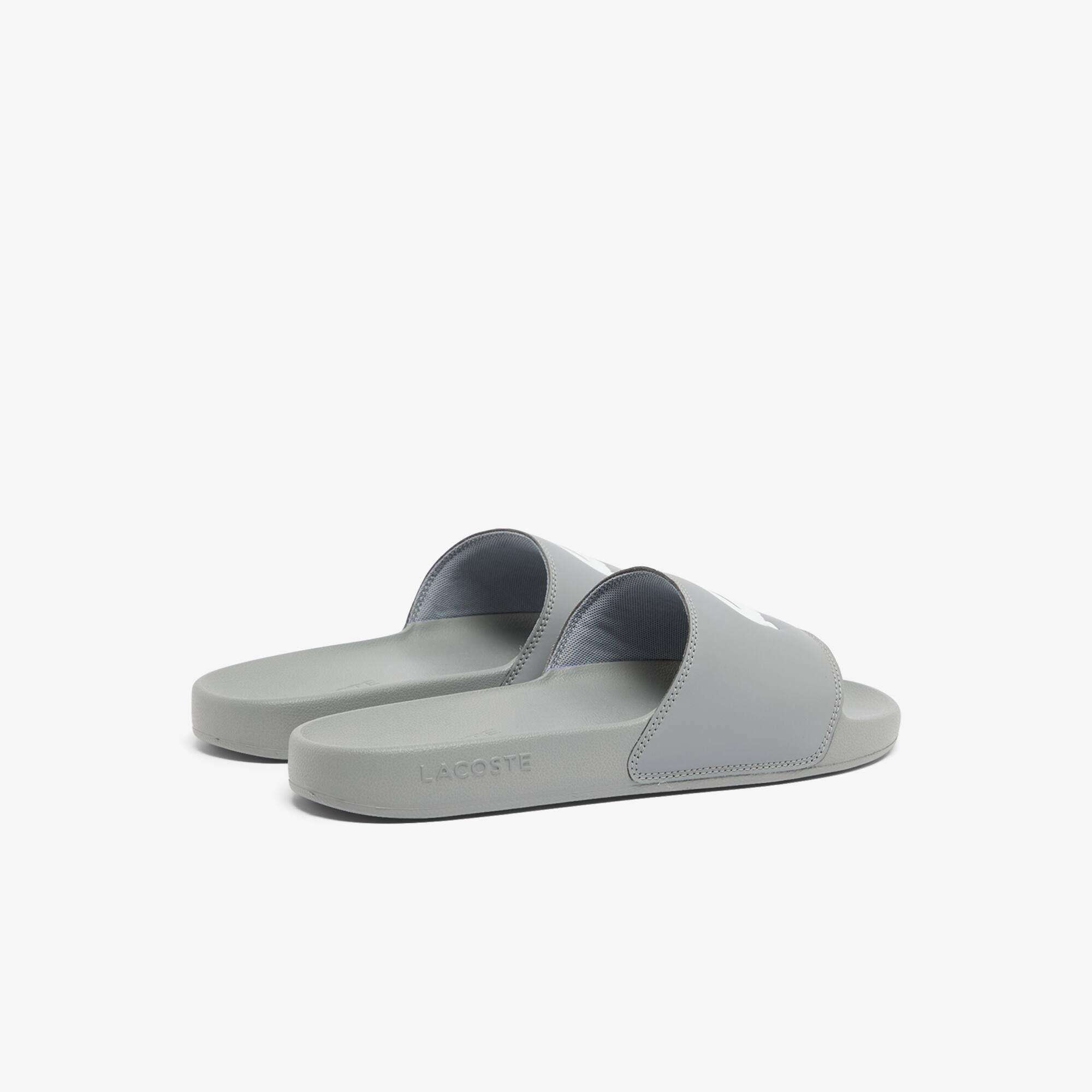 Thumbnail - Lacoste Herren-Schlappen Serve Slide 0.0 - GRY/WHT Size 43