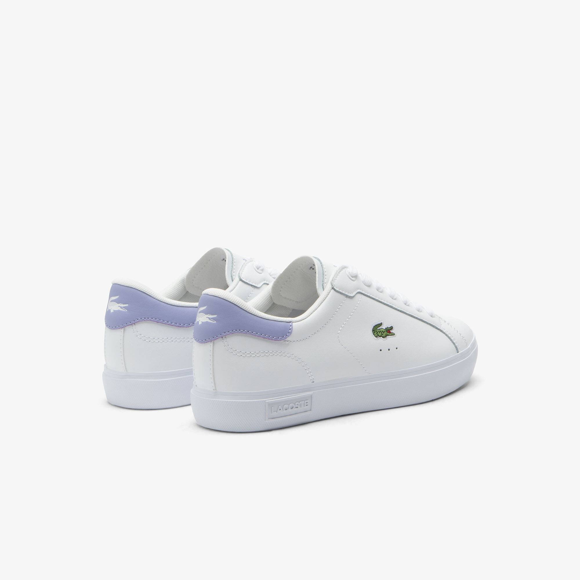 Thumbnail - Lacoste Damen-Sneakers Powercourt aus Leder - WHT/LT PURP Size 37