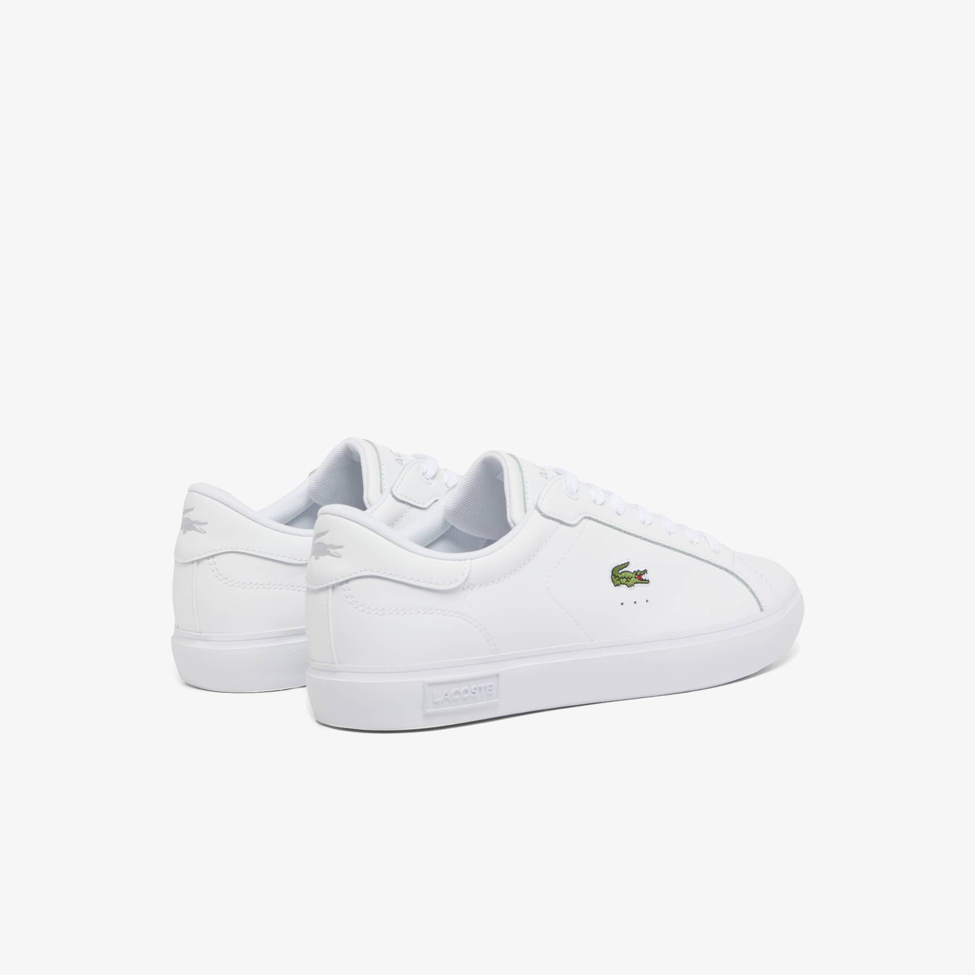 Thumbnail - Lacoste Herren-Sneakers Powercourt aus Leder - WHITE/WHITE Size 44