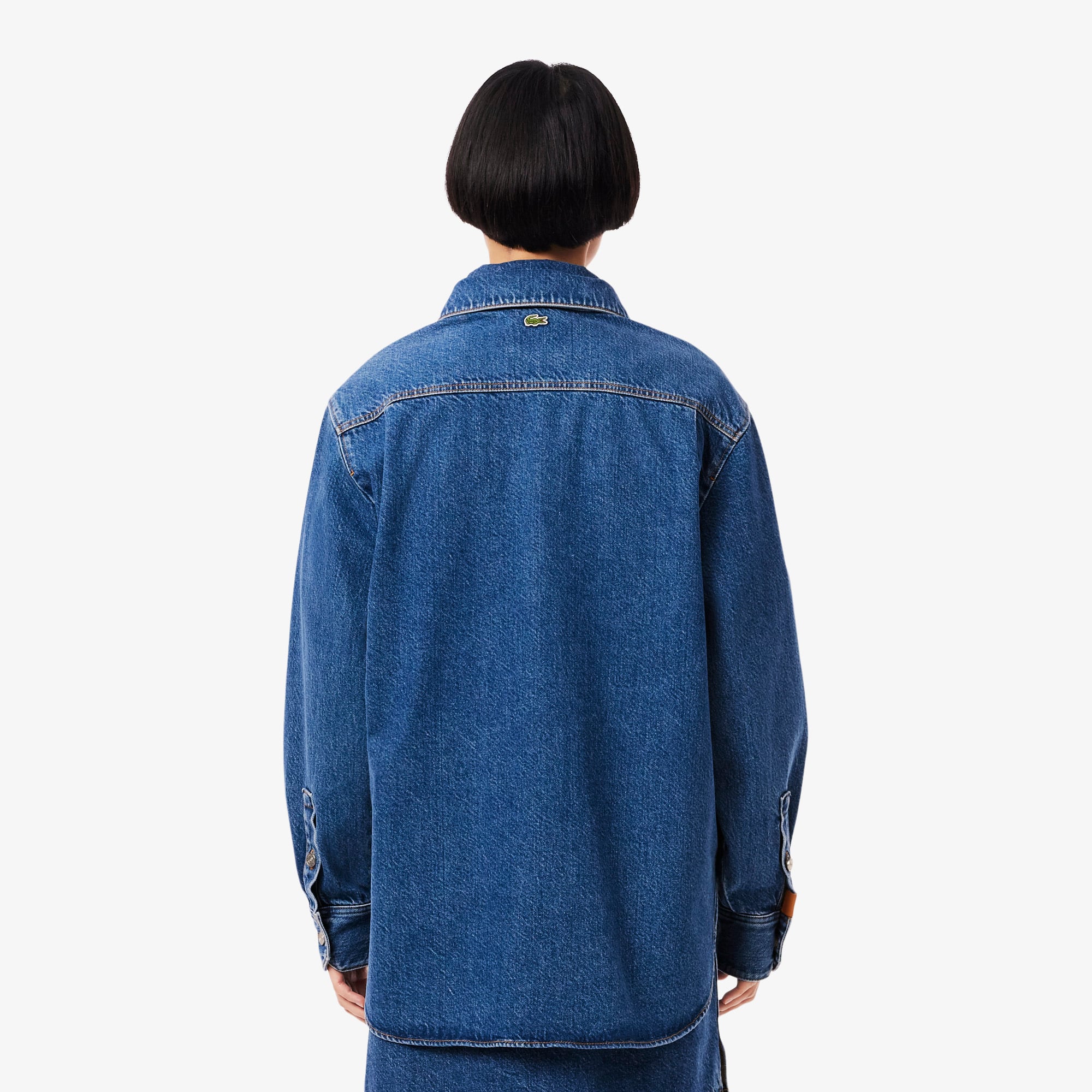 Thumbnail - Lacoste Oversized Denim-Overshirt - Heidekraut Blau Size 38