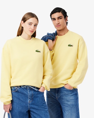 Loose Fit-Sweatshirt aus Fleece mit Akzent-Badge