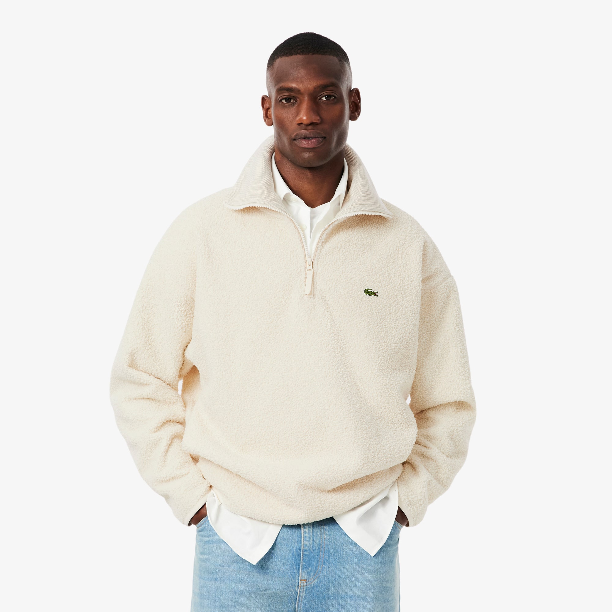 Sweatshirt aus Polar-Fleece mit hohem Kragen und Reißverschluss