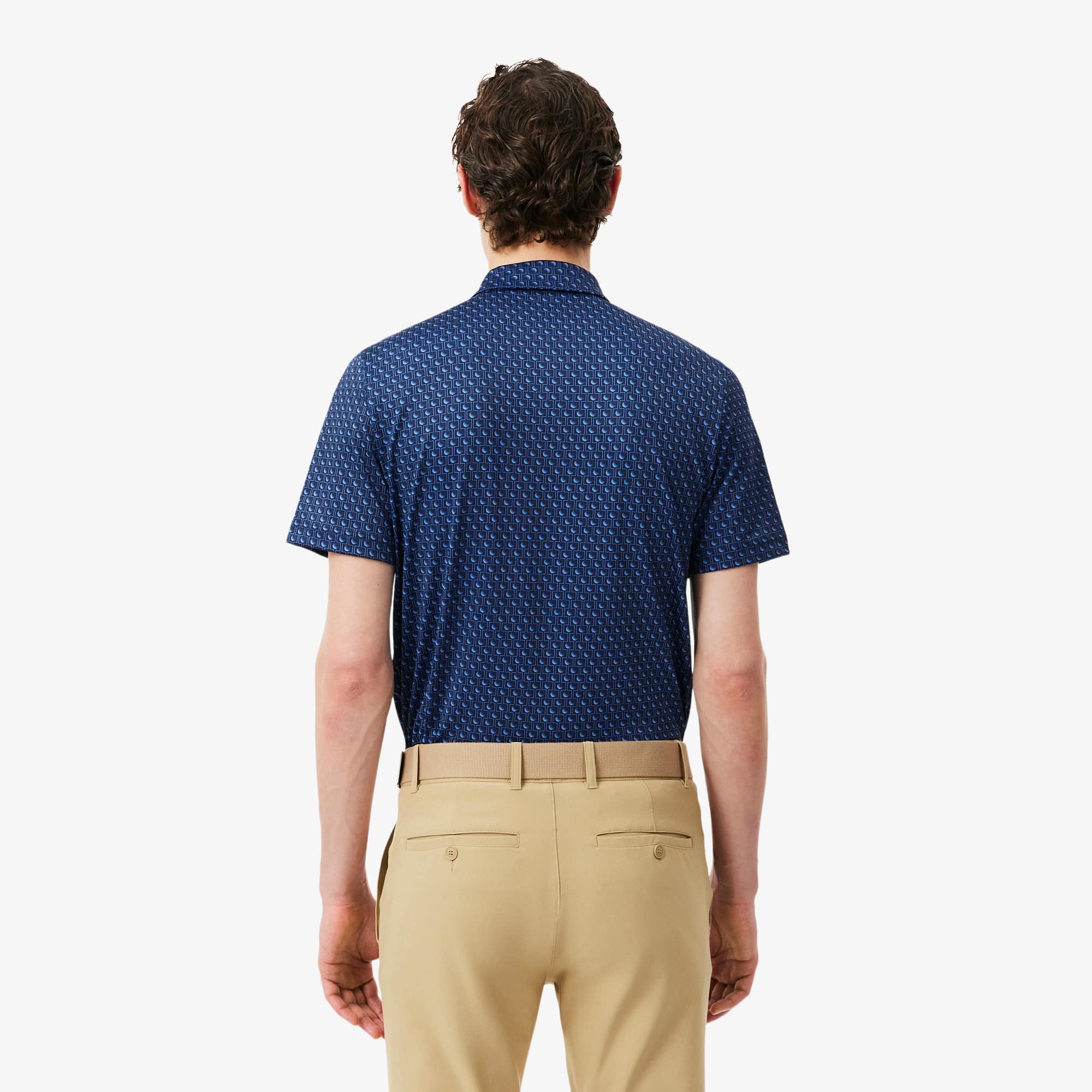 Thumbnail - Lacoste Golf-Polohemd mit Print, Regular Fit - Bleu Marine / Bleu Size L