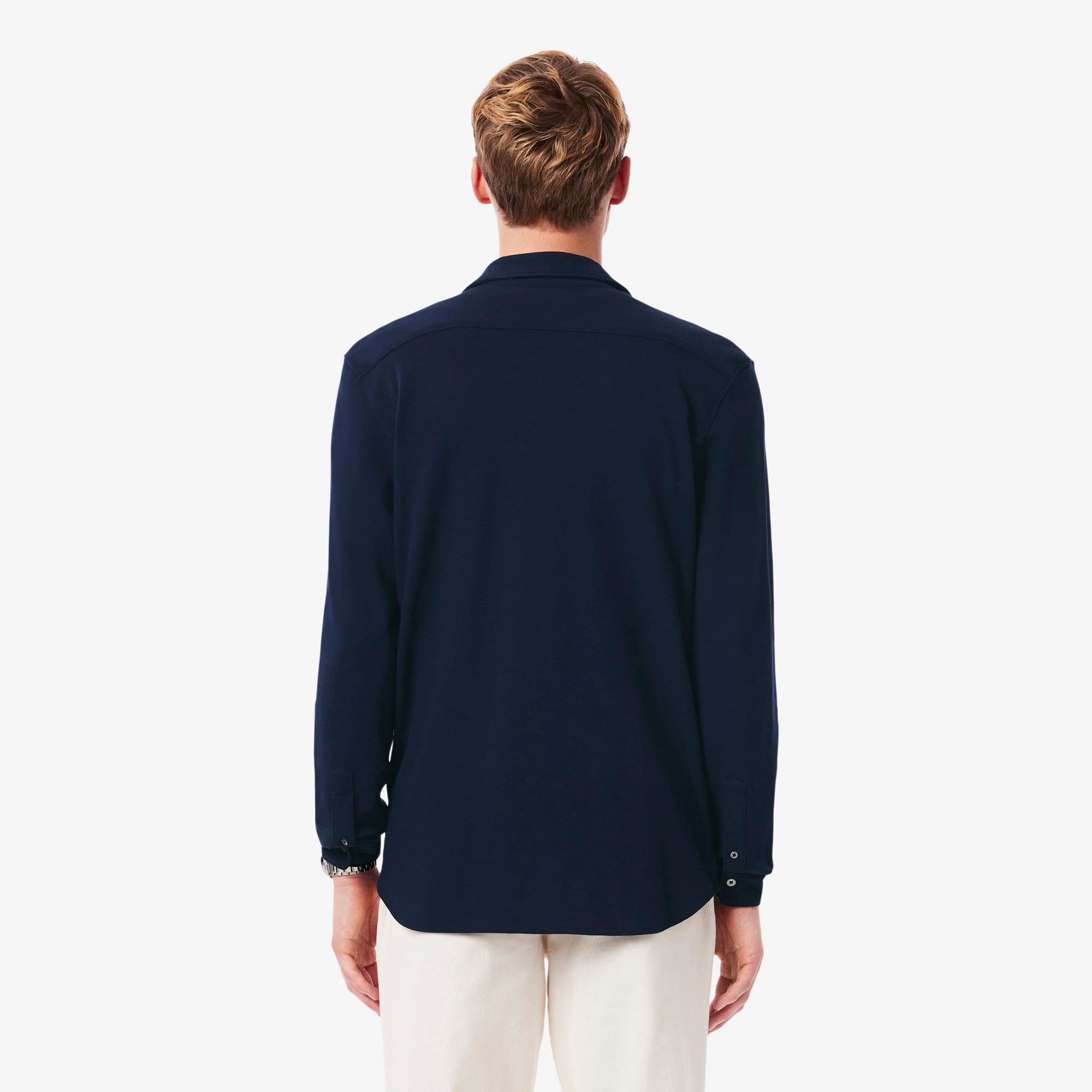 Thumbnail - Lacoste Slim Fit-Hemd aus Baumwollpiqué - Navy Blau Size 40