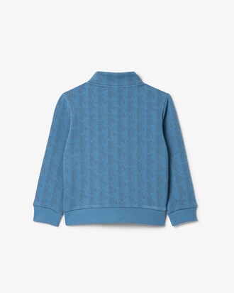 Fleece-Hoodie mit Rei&szlig;verschluss und Monogramm