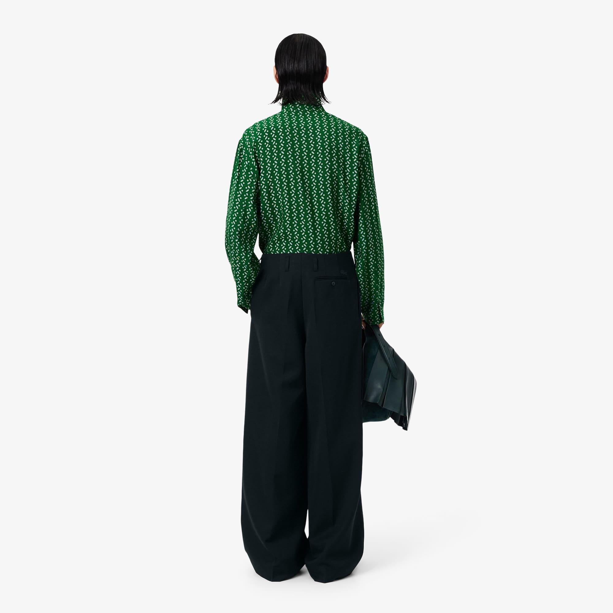 Thumbnail - Lacoste Taillierte Hose aus Wolle mit weitem Schnitt - Vert Fonce Size 44