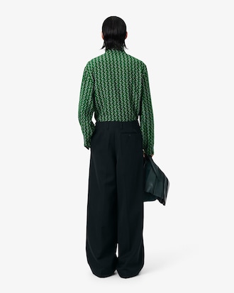 Taillierte Hose aus Wolle mit weitem Schnitt