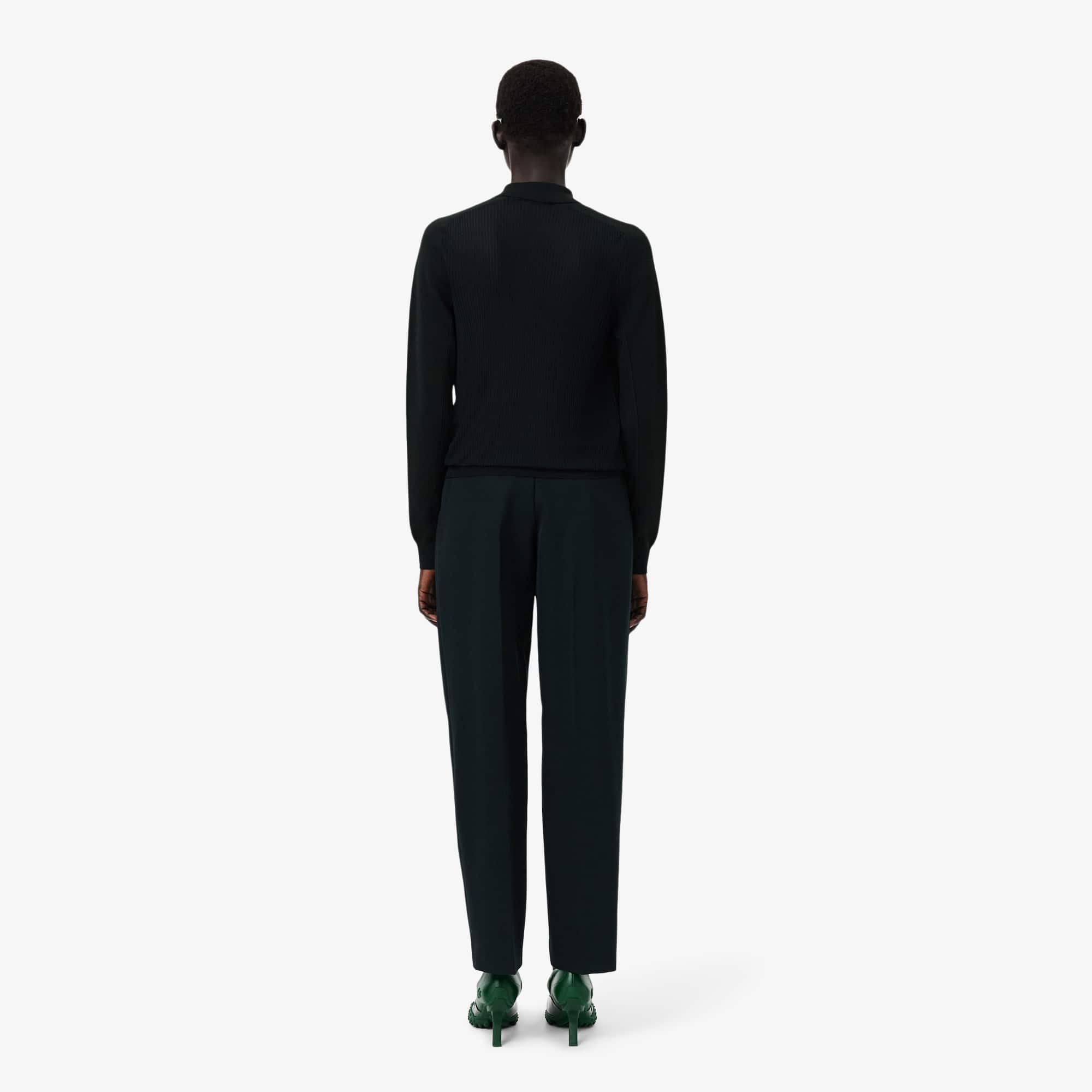 Thumbnail - Lacoste Taillierte Straight Fit-Hose Runway aus Wolle - Vert Fonce Size 34