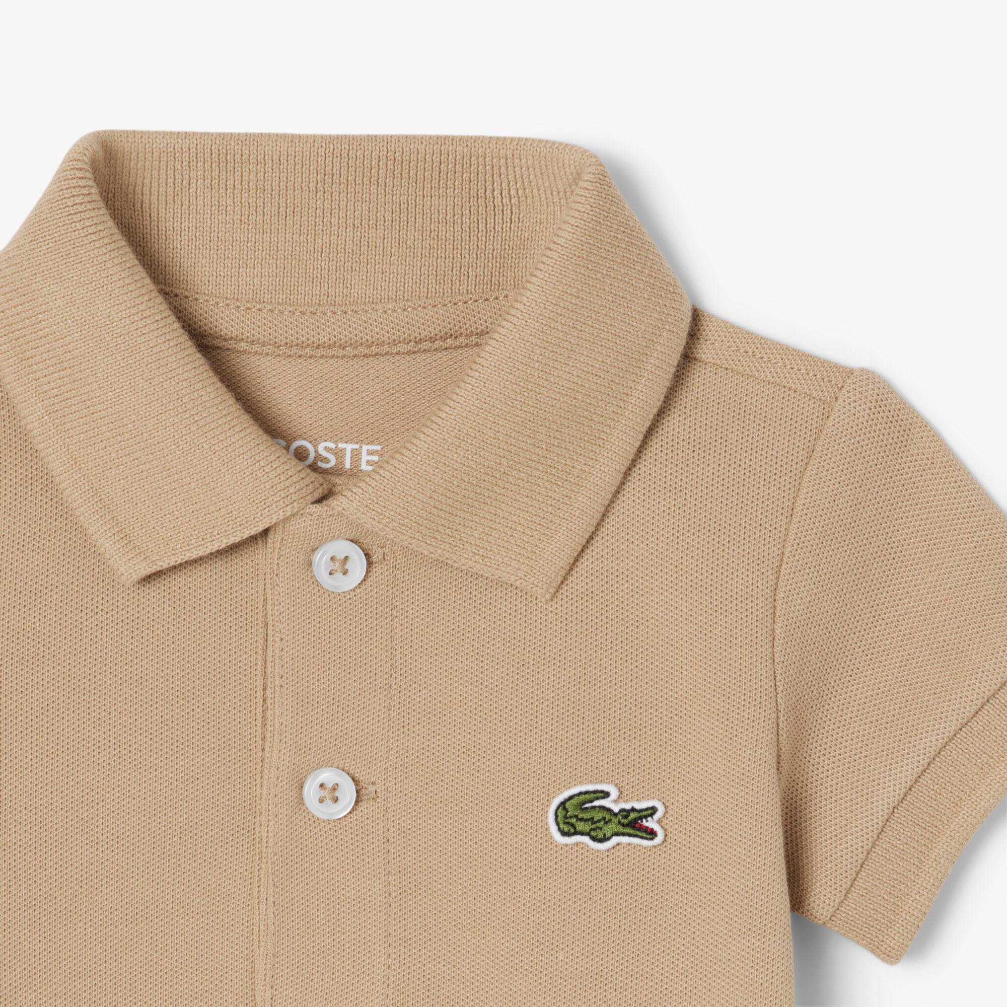 Thumbnail - Lacoste Baby-Body aus Petit Piqué - Beige Size 4 - 9M