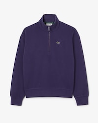 Sweatshirt aus Piqué mit Reißverschluss und hohem Kragen