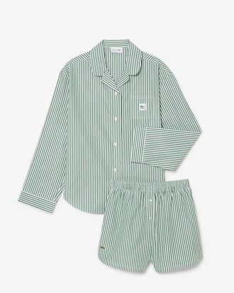 &Uuml;bergro&szlig;es, gestreiftes Pyjama-Set aus Popeline