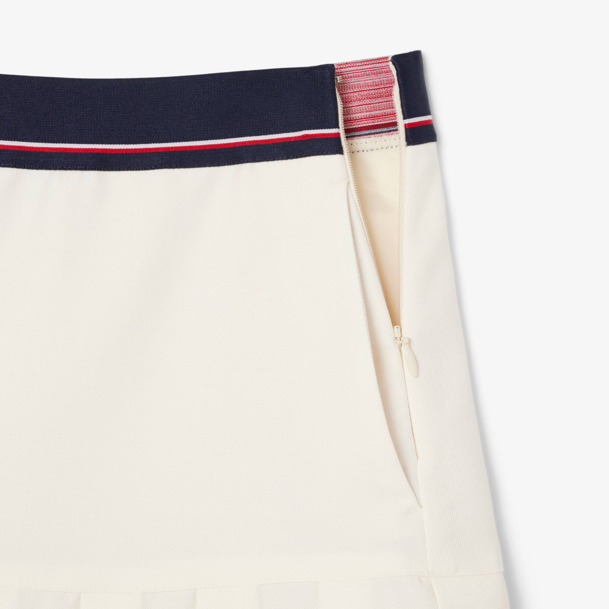 Thumbnail - Lacoste Kurzer Faltenrock aus Wollmischgewebe - Creme Size 34