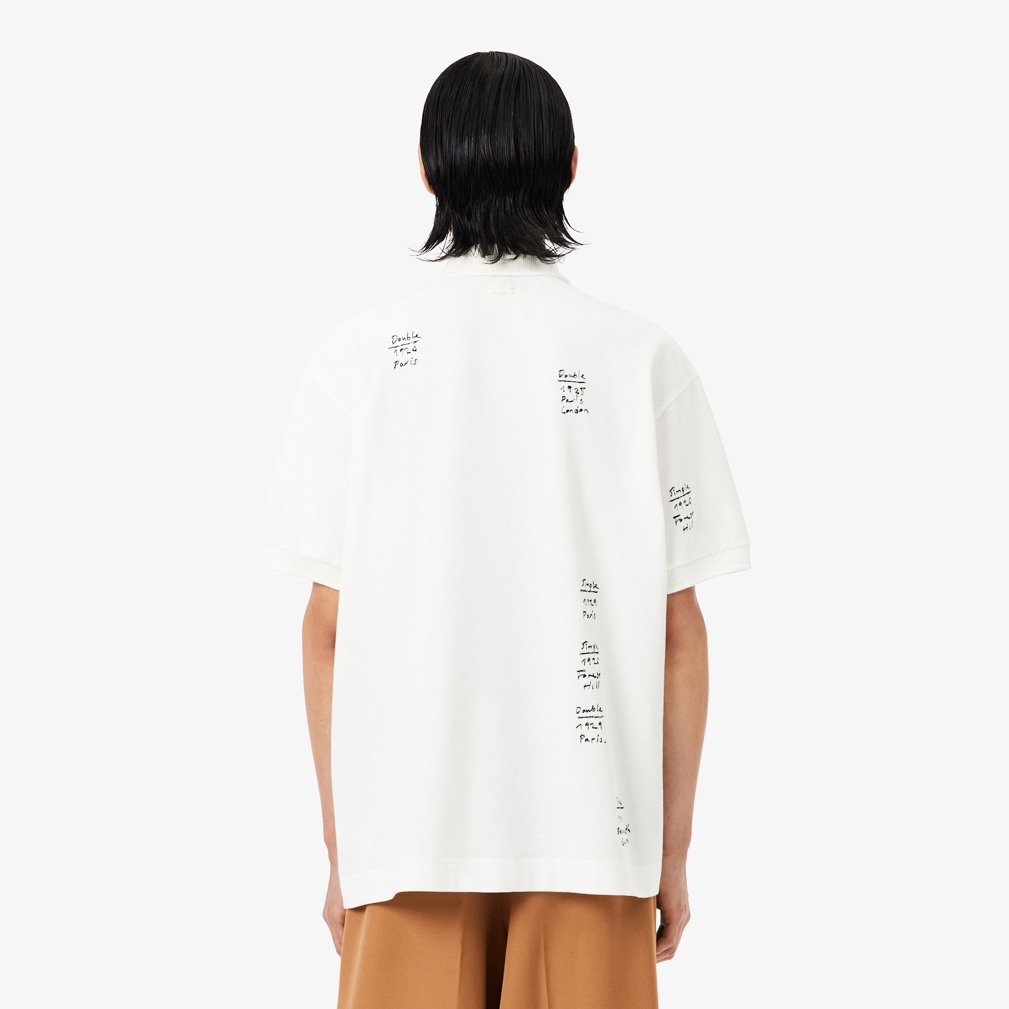Thumbnail - Lacoste Loose Fit-Polohemd Runway mit grafischem Piqué - Weiß Size XS