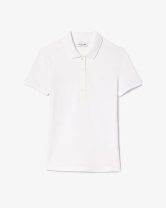 Slim Fit Damen LACOSTE Poloshirt aus Stretch-Baumwoll-Piqu&eacute;