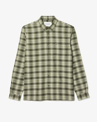 Regular Fit-Hemd aus Wolle und Baumwollflanell
