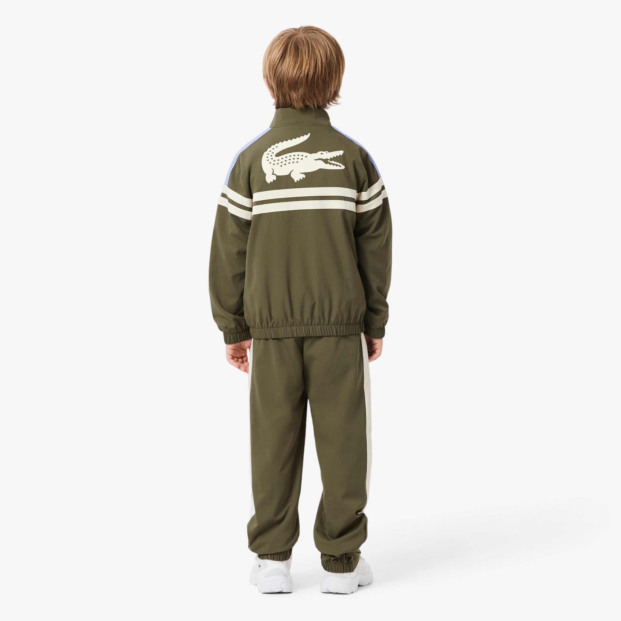 Thumbnail - Lacoste Strapazierfähiger Sport-Trainingsanzug mit Ultra Dry-Technologie - Khaki Grün / Weiß / Lila Size 12 - 16A
