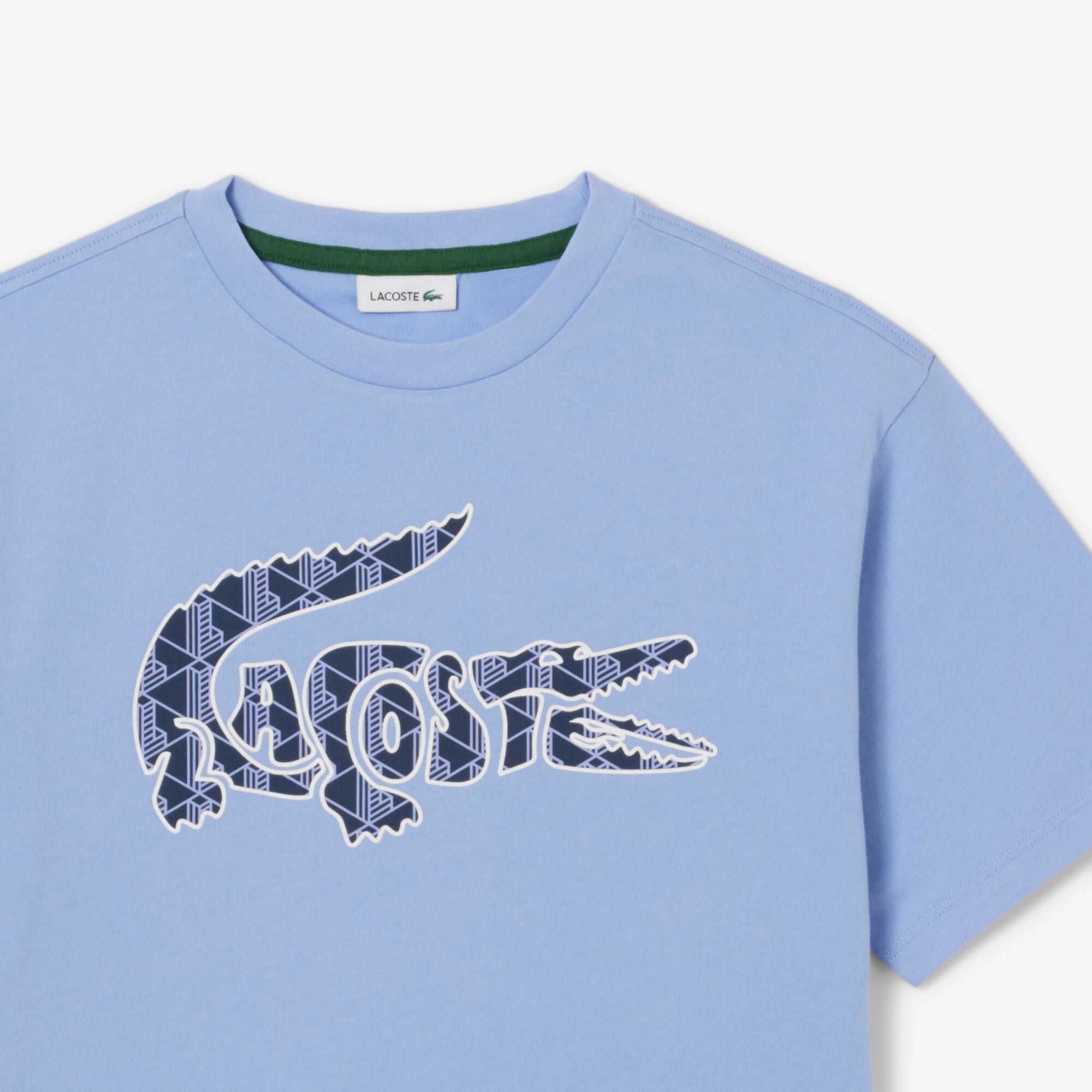 Thumbnail - Lacoste T-Shirt aus Baumwolle mit Monogramm-Print - Lila Size 10 - 12A