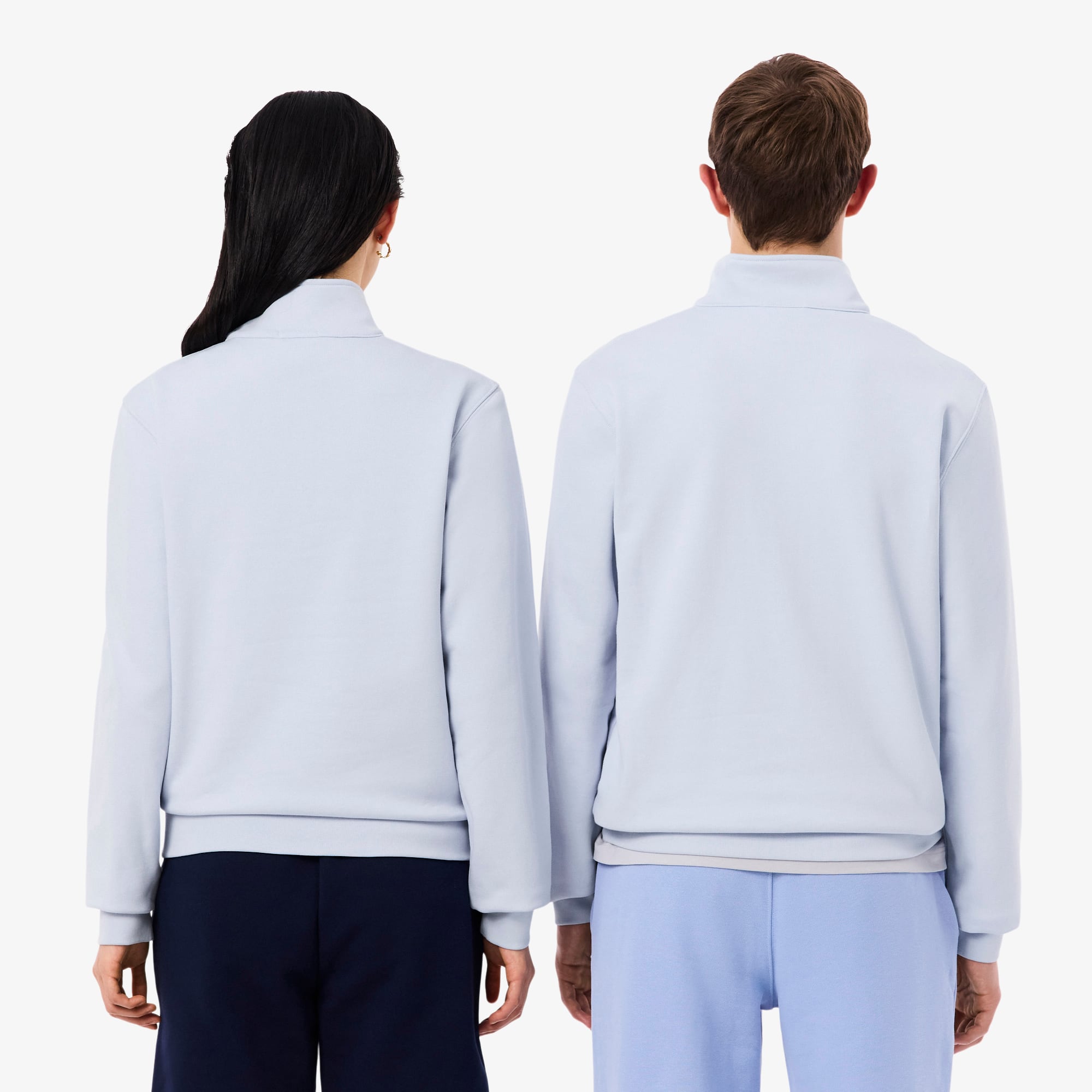 Thumbnail - Lacoste Sweatshirt mit hohem Nacken, Tiefprägung und Reißverschluss - Hellblau Size S