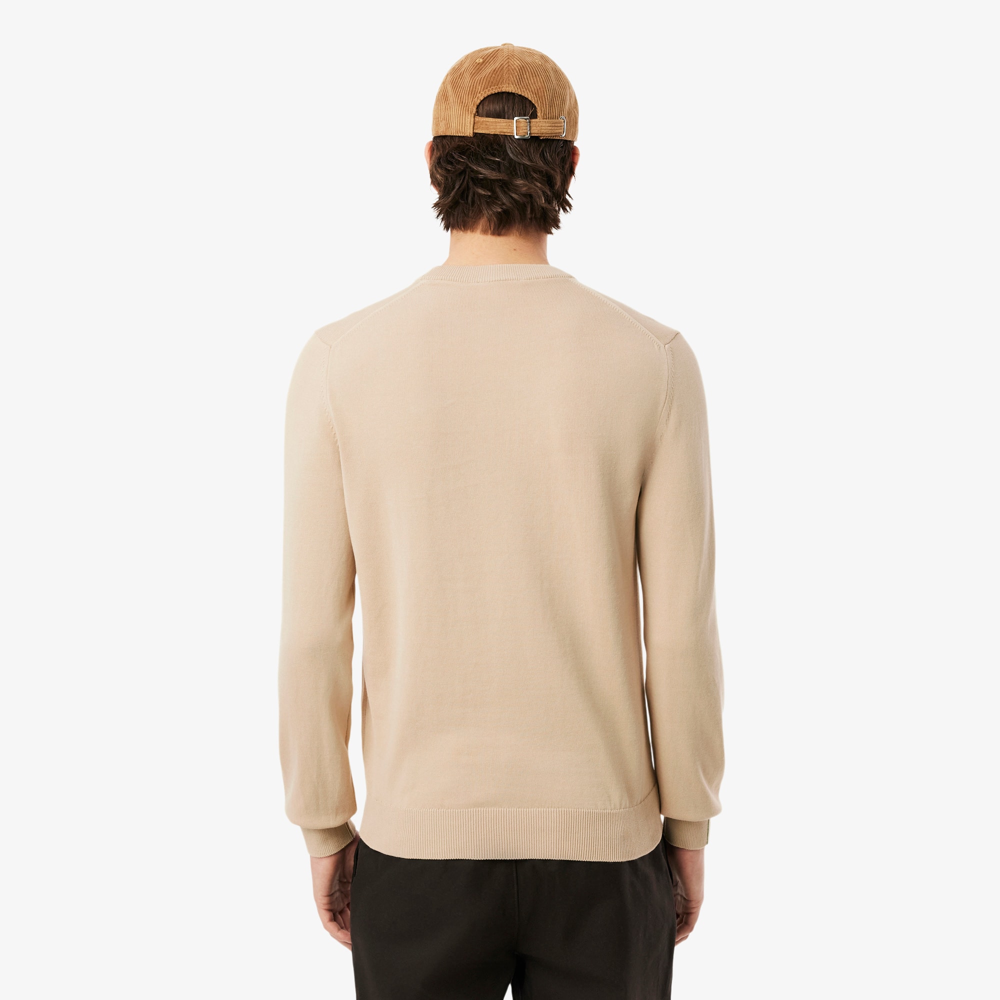 Thumbnail - Lacoste Einfarbiger Pullover aus Baumwolle mit Rundhalsausschnitt - Beige Size 6 - XL