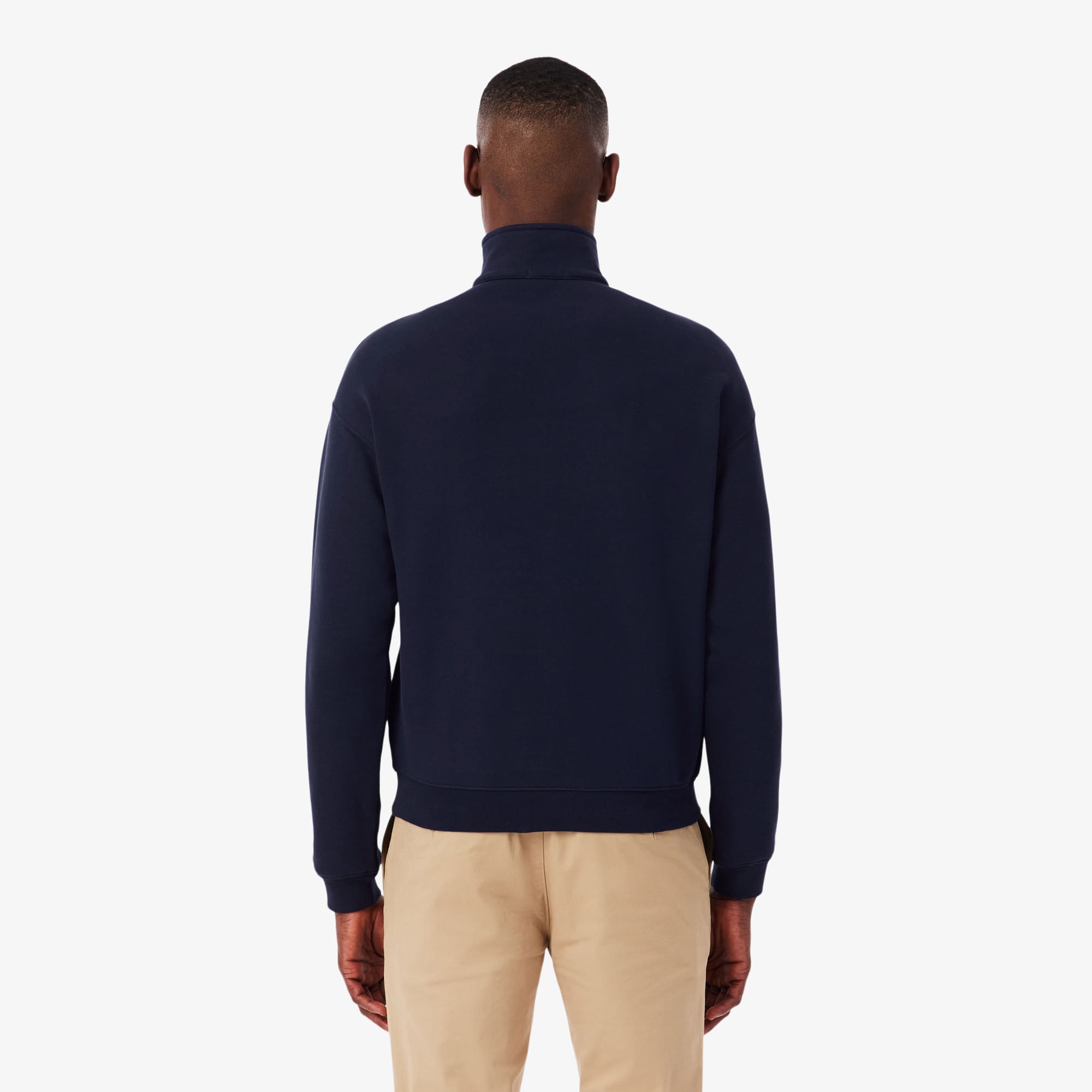 Thumbnail - Lacoste Sweatshirt aus schwerem Fleece mit Reißverschluss und hohem Kragen - Navy Blau Size 3XL