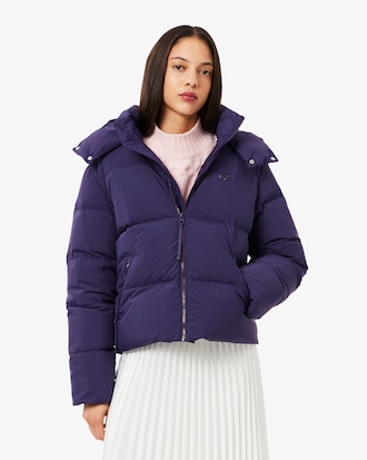 Relaxed Fit-Daunenjacken aus Wolle mit Kapuze