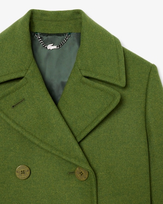 Langer Marinemantel Runway aus Slub-Wole