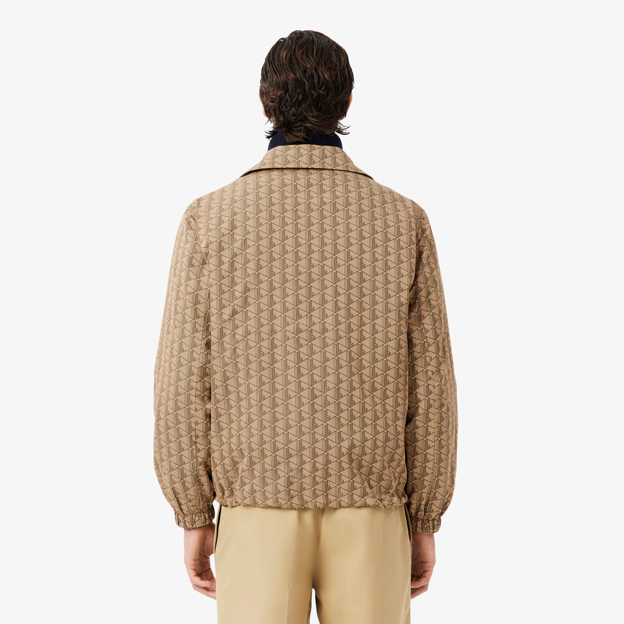 Thumbnail - Lacoste Wendbare Bi-Material-Jacke mit Monogramm - Beige Size 52 - M-L