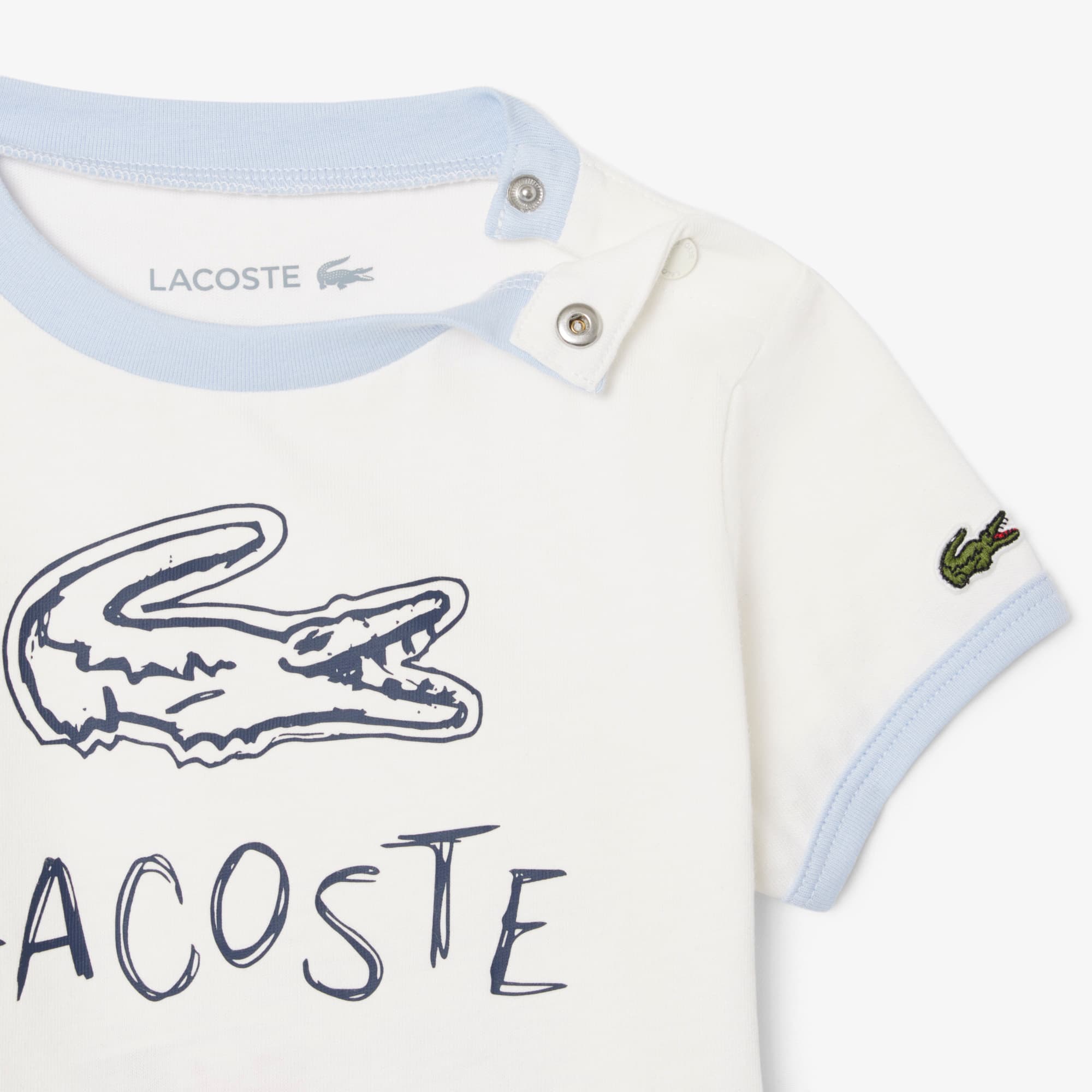 Thumbnail - Lacoste Baby-Set aus Baumwolle mit Print - Weiß Size 7 - 24M