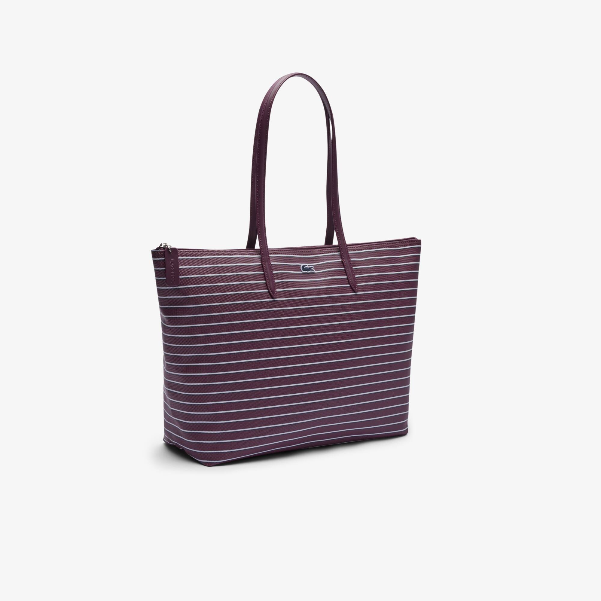 Thumbnail - Lacoste Große Tote L.12.12 Concept mit Streifen - WINETASTING WHITE STRIPES Size One Size