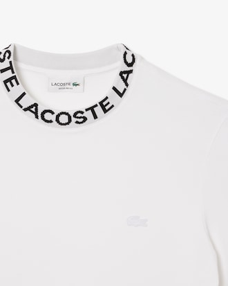 T-Shirt aus Piqu&eacute; mit Jacquard-Branding