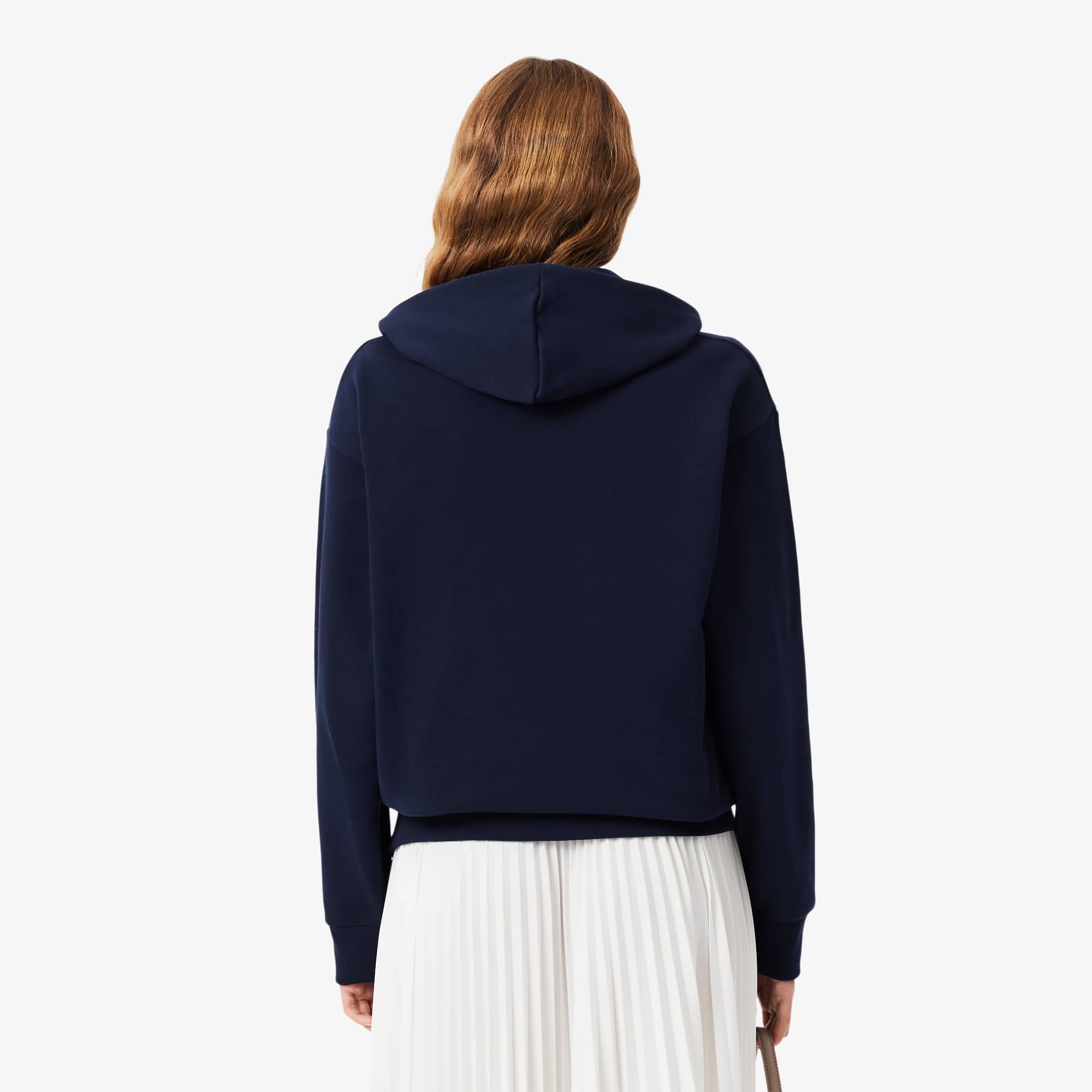 Thumbnail - Lacoste Übergroßer Hoodie aus Fleece - Navy Blau Size 34