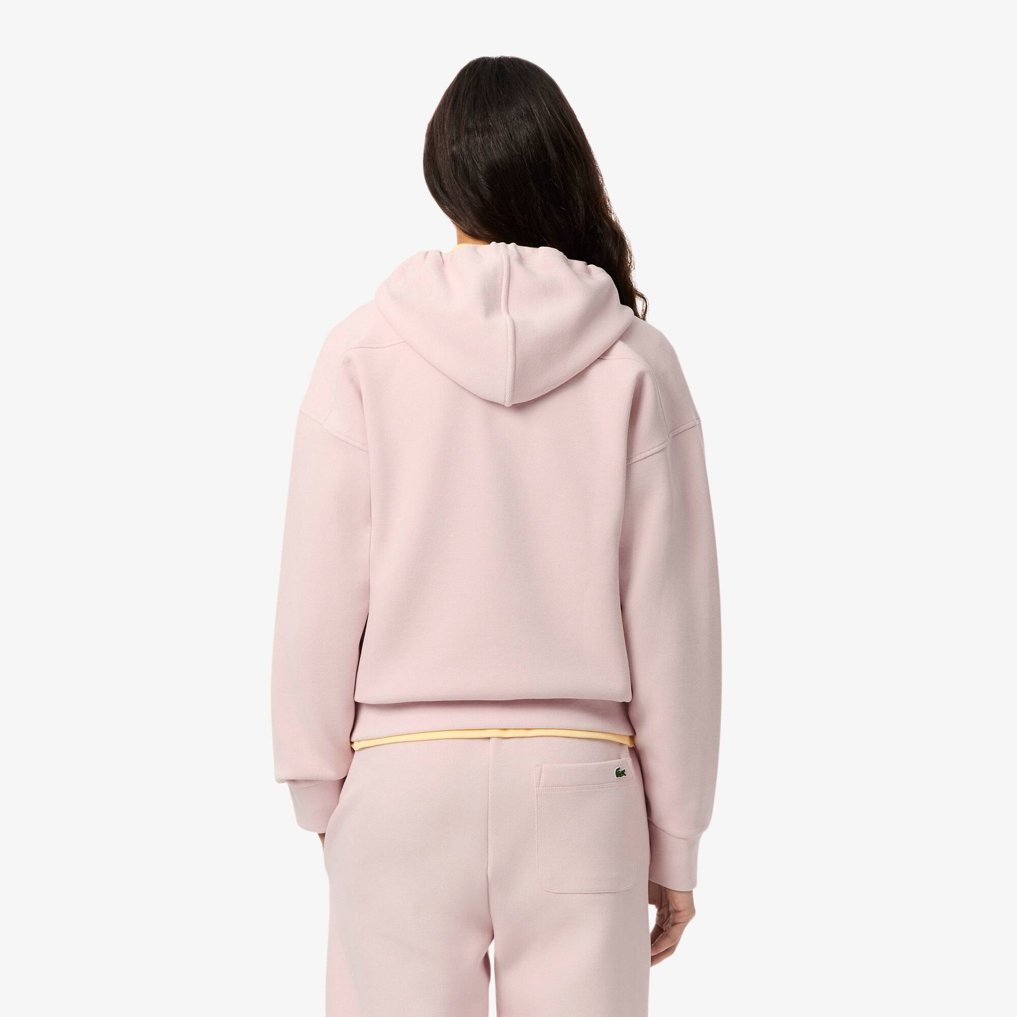 Thumbnail - Lacoste Hoodie aus Piqué mit Reißverschluss - Hellrosa Size 36