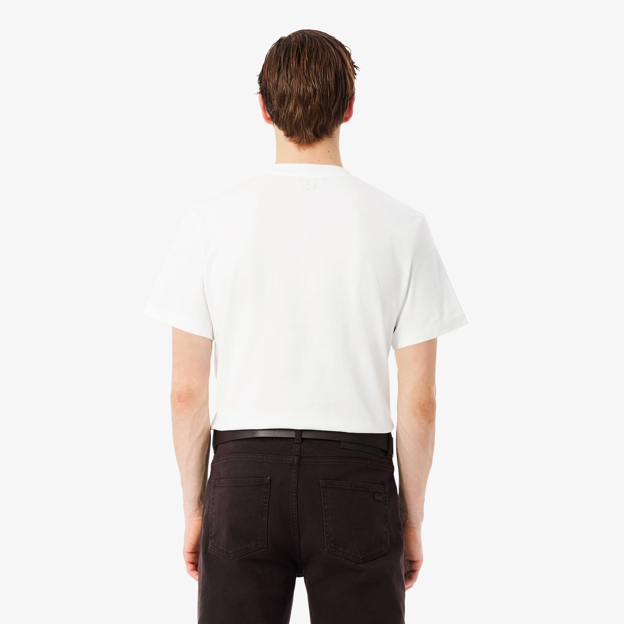 Thumbnail - Lacoste Schweres Classic Fit-T-Shirt mit Badge-Akzent - Weiß Size L