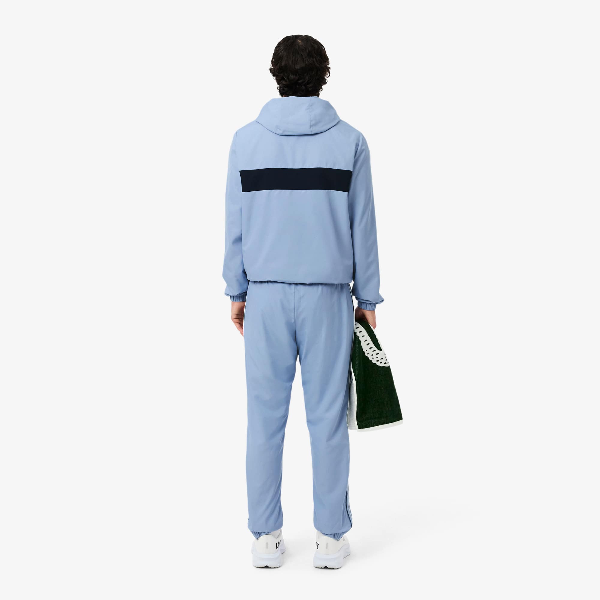 Thumbnail - Lacoste Sport-Trainingsanzug aus Diamant-Taft - Bleu Clair / Bleu Marine / Blanc Size 6 - XL