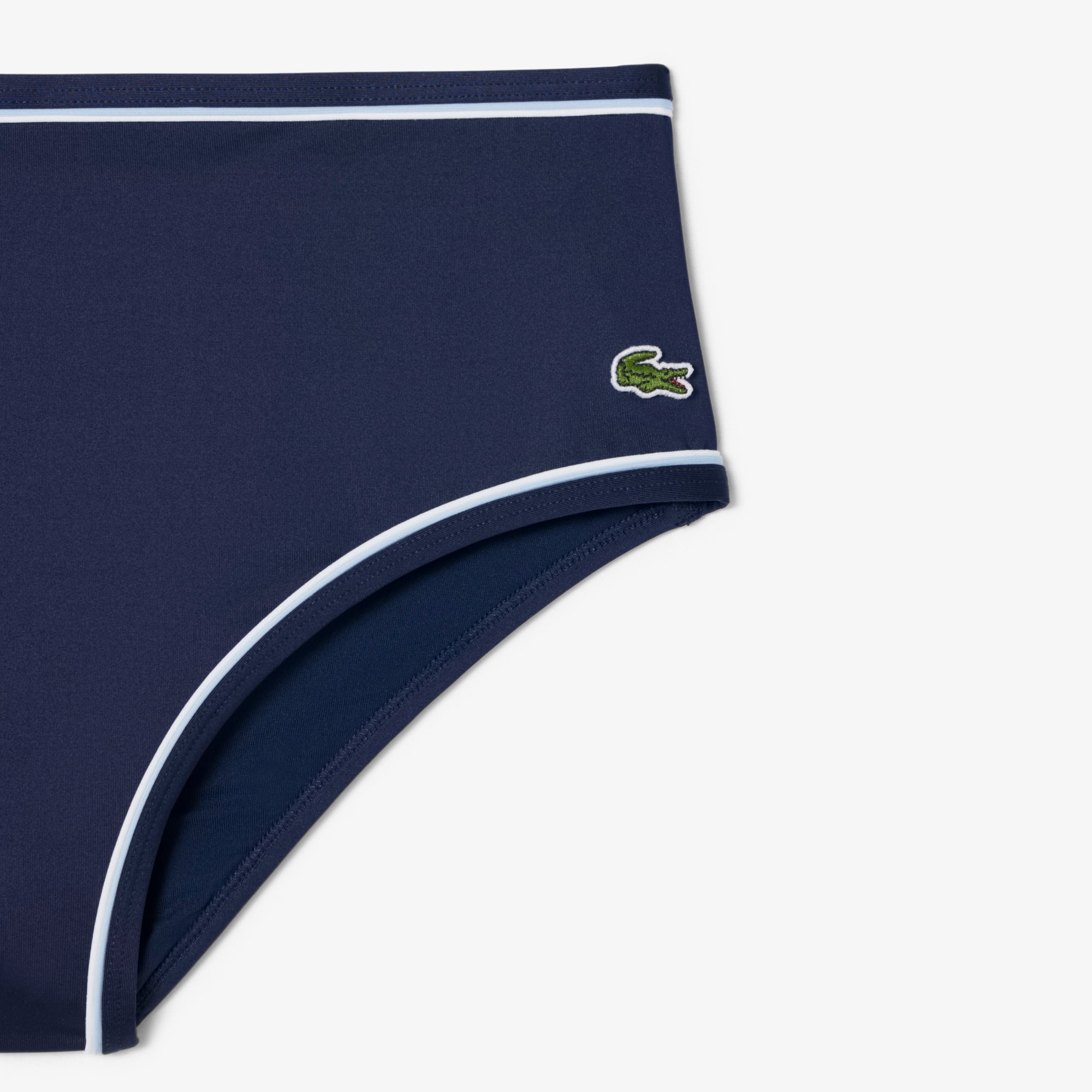 Thumbnail - Lacoste Badehöschen mit hoher Taille - Bleu Marine / Bleu Clair / Blanc Size 42