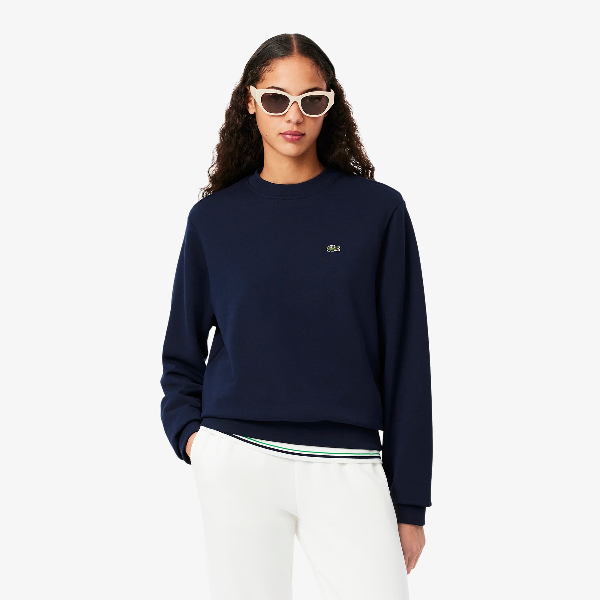 Lacoste Sweatshirt Damen Hellblau Relaxed Fit-Sweatshirt Aus