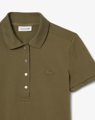 Slim Fit Damen LACOSTE Poloshirt aus Stretch-Baumwoll-Piqu&eacute;