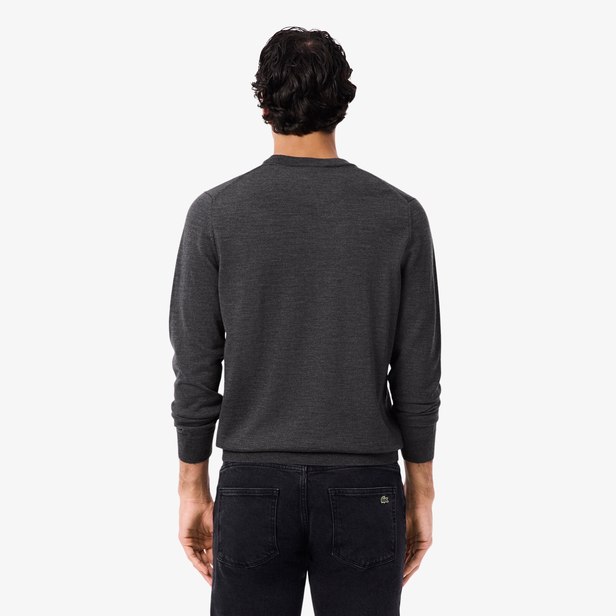 Thumbnail - Lacoste Pullover aus Merinowolle mit Rundhalsausschnitt - Heidekraut Grau Size 6 - XL