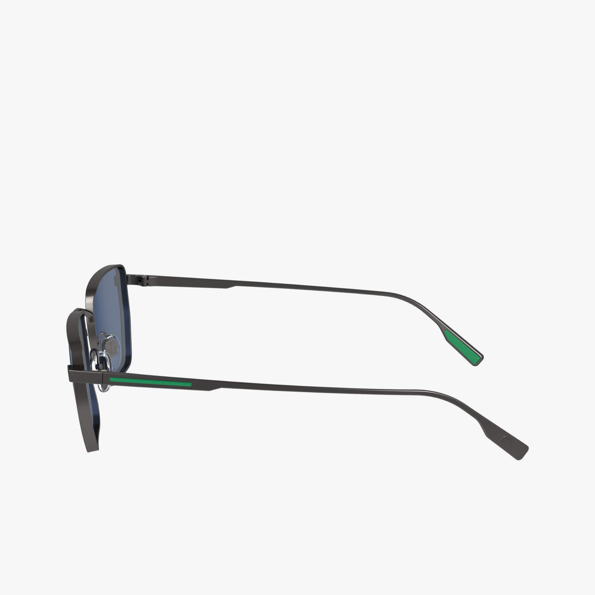 Thumbnail - Lacoste Rechteckige Metall-Sonnenbrille Retro - GUNMETAL Size One Size